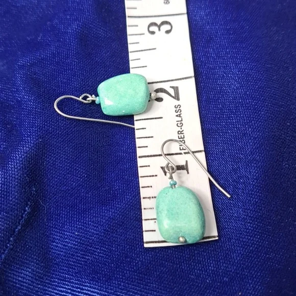 Green/ Blue Glass & Stone Beaded Necklace & Earrings - Picture 8 of 11